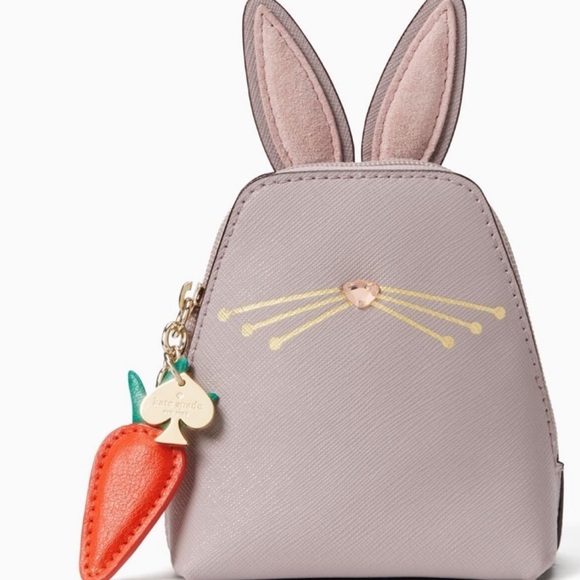 NWT Kate Spade “Hop to It”Leather Bunny Coin Purse - Picture 1 of 6